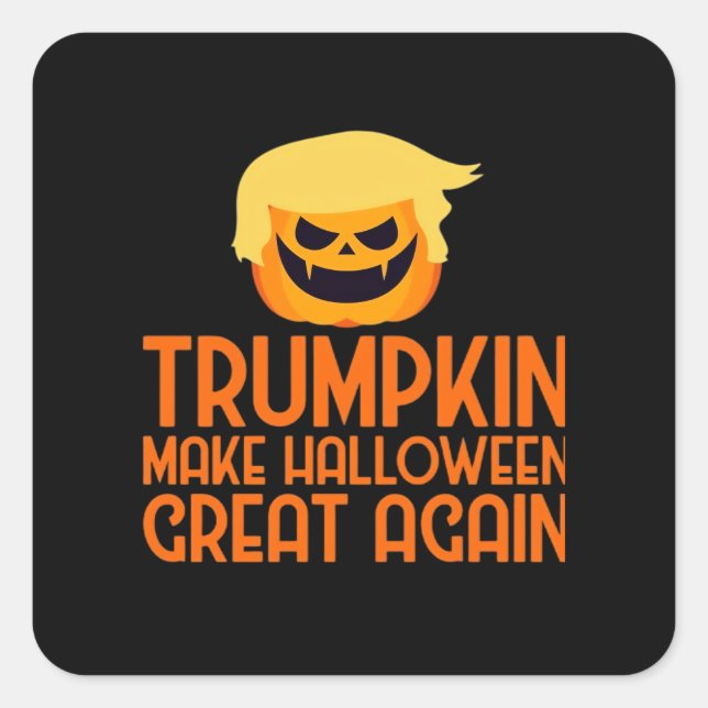 Adesivo Quadrado Halloween Trumpkin Faz Excelente de Halloween nova (Frente)