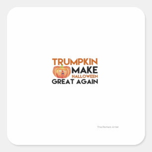 Adesivo Quadrado Halloween Trumpkin Funny - Clássica Maga Costume D