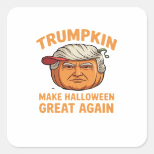 Adesivo Quadrado Halloween Trumpkin - Paródia assustadora citação p
