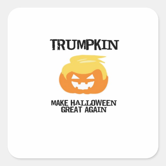 Adesivo Quadrado Halloween Trumpkin V3 (Frente)