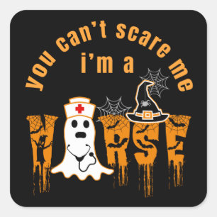 ADESIVO QUADRADO HALLOWEEN VOCÊ NÃO PODE ME ESCALAR EU SOU UMA ENFE