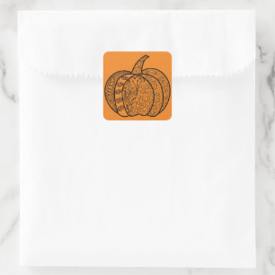 Adesivo Quadrado Halloween Zentangle inspirou Boho Bompkins outono