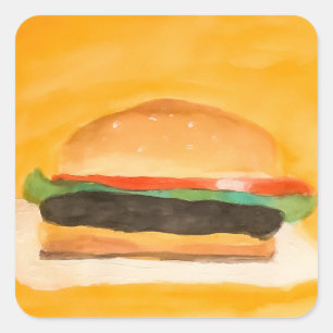 Adesivo Quadrado Hamburger