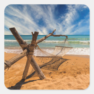 Adesivo Quadrado Hammock no Tropical Beach Resort Tailândia