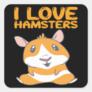 Adesivo Quadrado Hamsters - Eu Amo Hamsters