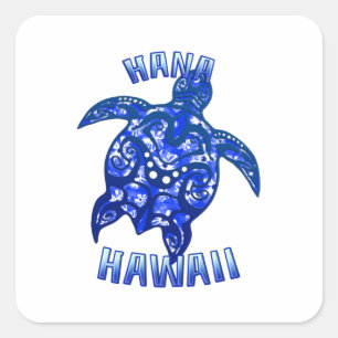 Adesivo Quadrado Hana Hawaii Vacinação - Tartaruga Tribal
