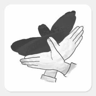 Adesivo Quadrado Hand Silhouette Eagle