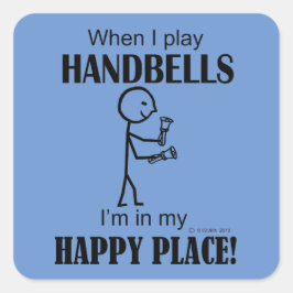 Adesivo Quadrado Handbels Happy Place Square Sticker
