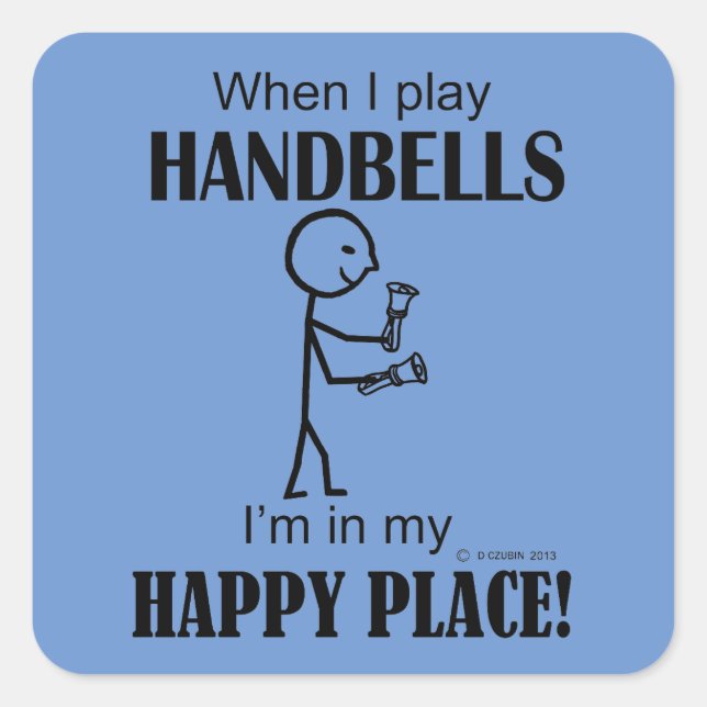 Adesivo Quadrado Handbels Happy Place Square Sticker (Frente)