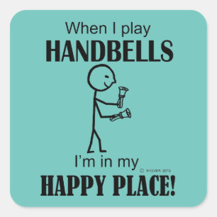 Adesivo Quadrado Handbels Happy Place Square Sticker