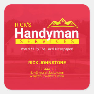 Adesivo Quadrado Handyman Business Stickers - Home Business