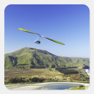 Adesivo Quadrado Hang Glider, Península de Otago, perto de Dunedin