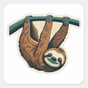 Adesivo Quadrado Hang Loose with the Hangin' Sloth