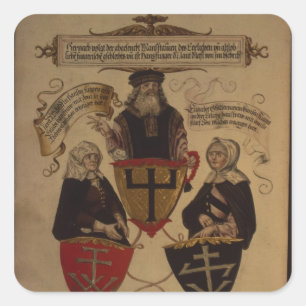 Adesivo Quadrado Hans Fugger duas esposas Clara Widolf e Elisabeth