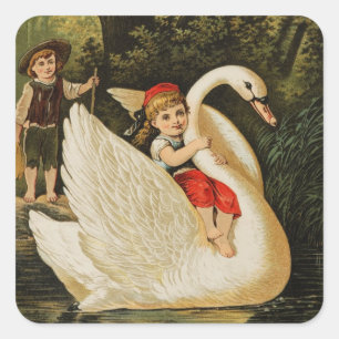 Adesivo Quadrado Hansel e Gretel e a cisne