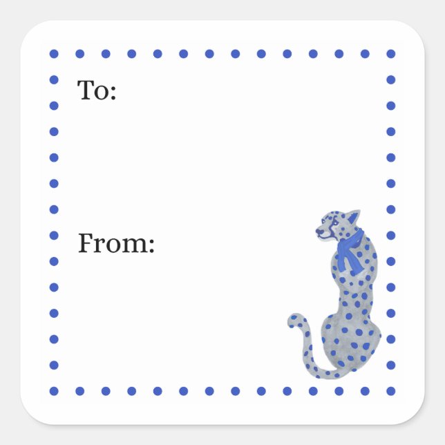 Adesivo Quadrado Hanukah Cheetah Gift Sticker (Frente)