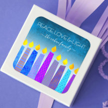 Hanukkah Blue Boho Vela Turquesa Paz Amor