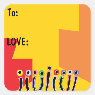 Adesivo Quadrado Hanukkah Bright Dançando Velas