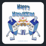 Adesivo Quadrado Hanukkah Dancing Dreidels e Jelly Doughnut<br><div class="desc">Você está vendo a Captura Lee Hiller de Fotografia e Designs de Decoração Doméstica e Escritório, Roupa, Presentes e Coleções. As Designs incluem Lee Hiller Photoographic e Mixed Media Digital Art Collection. Você pode ver sua fotografia da Nature em http://HikeOurPlanet.com/ e seguir seu blog de caminhada no Hot Primavera National...</div>
