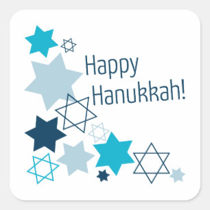 Adesivo Quadrado Hanukkah feliz!