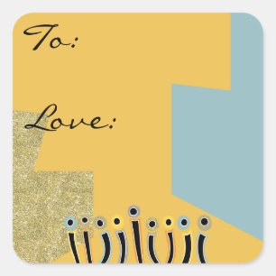 Adesivo Quadrado Hanukkah Happy Dancing Candles