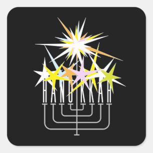 Adesivo Quadrado Hanukkah Lights