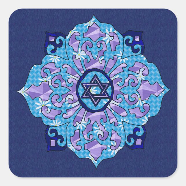 Adesivo Quadrado Hanukkah Mandela (Frente)