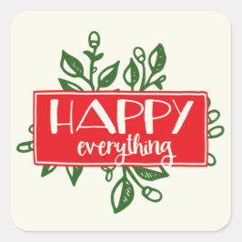 Adesivo Quadrado Happy All Holiday Sticker Labels