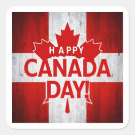 Adesivo Quadrado Happy Canada Day Sticker
