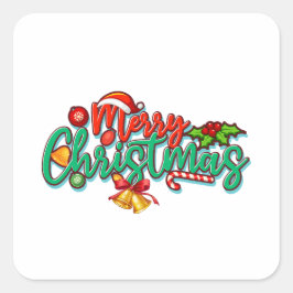 Adesivo Quadrado happy christmas day