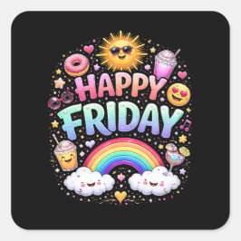 Adesivo Quadrado Happy Friday