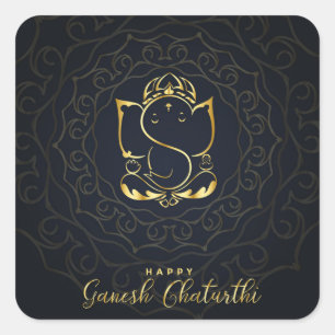 Adesivo Quadrado Happy Ganesh Chaturthi