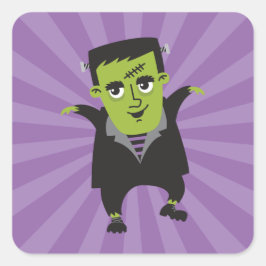 Adesivo Quadrado Happy Halloween Frankenstein Sticker