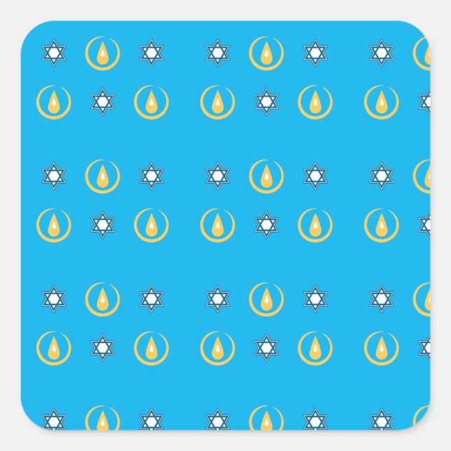 Adesivo Quadrado Happy Hanukkah (Frente)