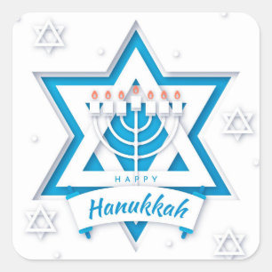 Adesivo Quadrado Happy Hanukkah