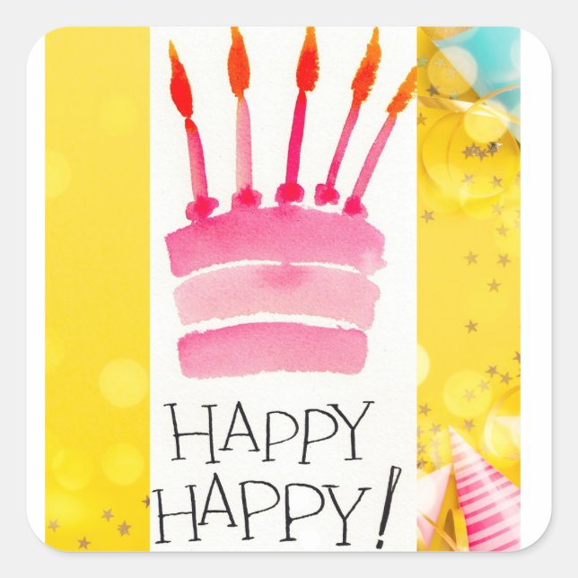 ADESIVO QUADRADO HAPPY  HAPPY (Frente)