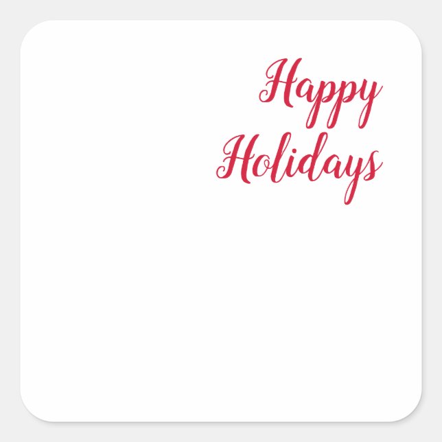 Adesivo Quadrado Happy holidays christmas handwriting red white (Frente)