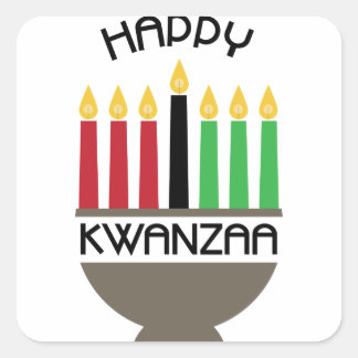 Adesivo Quadrado Happy Kwanzaa