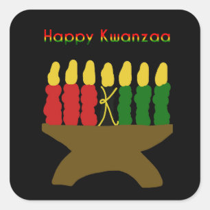 Adesivo Quadrado Happy Kwanzaa Kinara