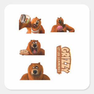 Adesivo Quadrado Happy Lemmings Tabodi e Grizzy