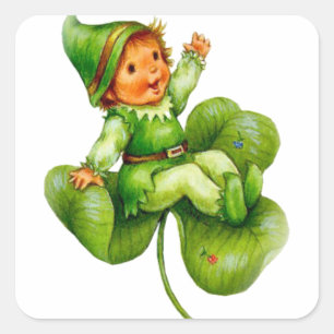 Adesivo Quadrado Happy Leprechaun