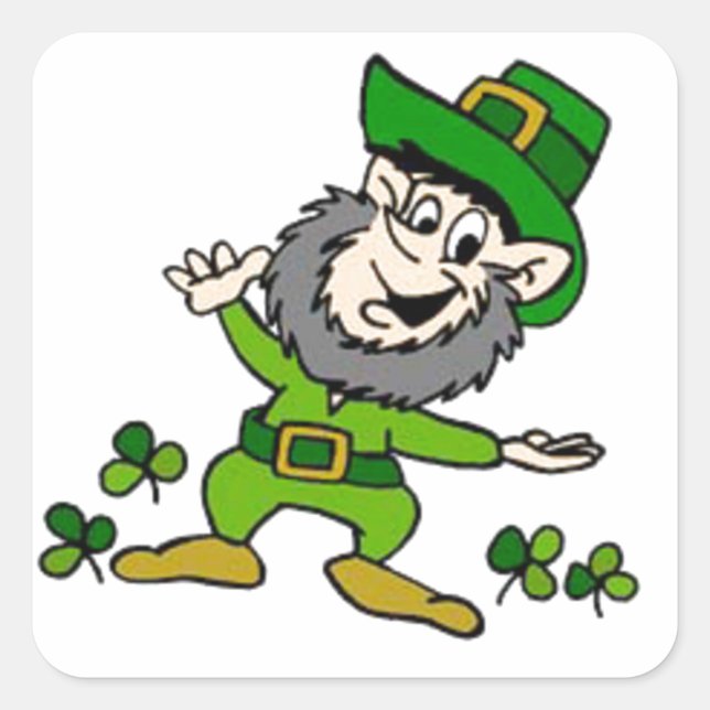 Adesivo Quadrado Happy Leprechaun (Frente)