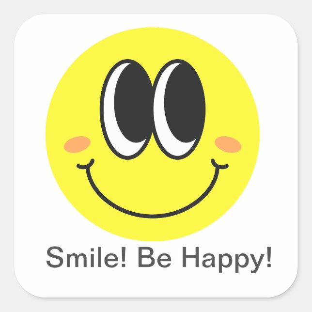 Adesivo Quadrado Happy Mood Smiley Sticker Pack 3"x3" (Frente)