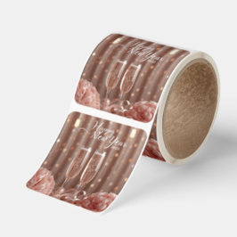 Adesivo Quadrado happy new year champagne celebration sticker roll