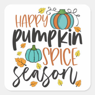 Adesivo Quadrado Happy Pumpkin Spice Season