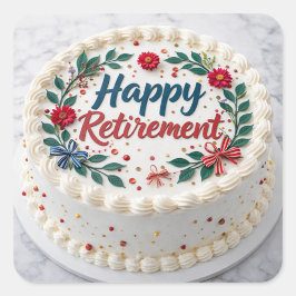 Adesivo Quadrado Happy  Retirement 