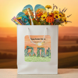 Adesivo Quadrado Happy Summer Solstice Stonehenge