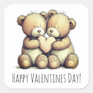 Adesivo Quadrado Happy Valentine’s Day stickers