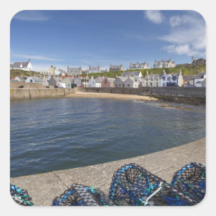 Adesivo Quadrado Harbor, Findochty, Moray, Scotland, United