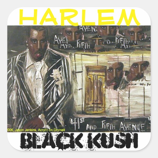 ADESIVO QUADRADO HARLEM BLACK KUSH (Frente)